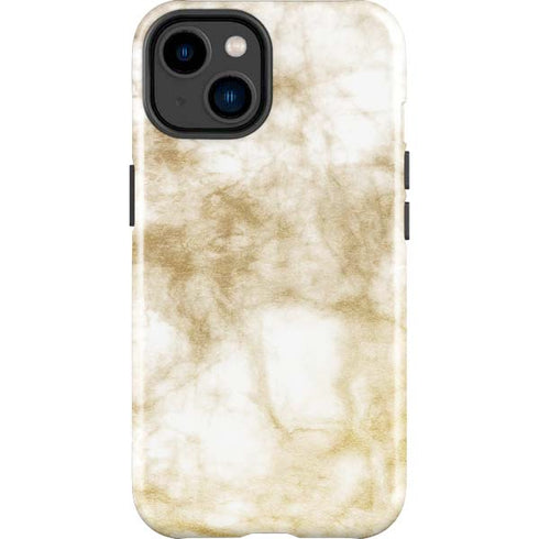 Gold and White Marble iPhone 15 Impact Case